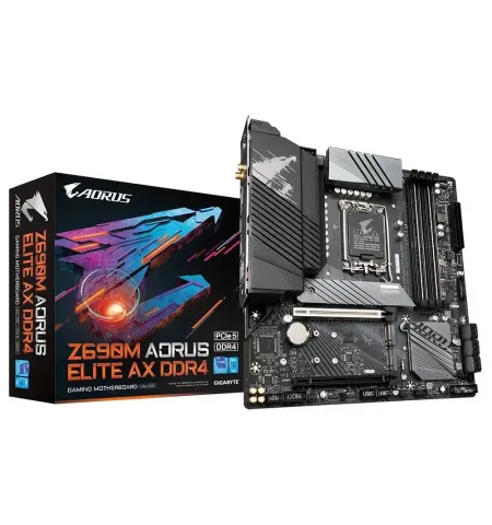 Материнская плата Gigabyte Z690M AORUS ELITE AX DDR4, LGA1700, Intel Z690, ATX