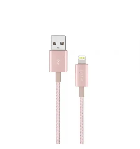 Cablu incarcare si sincronizare Moshi iPhone Lighting USB Cable, USB Type-A/Lightning, 1,2m, Roz