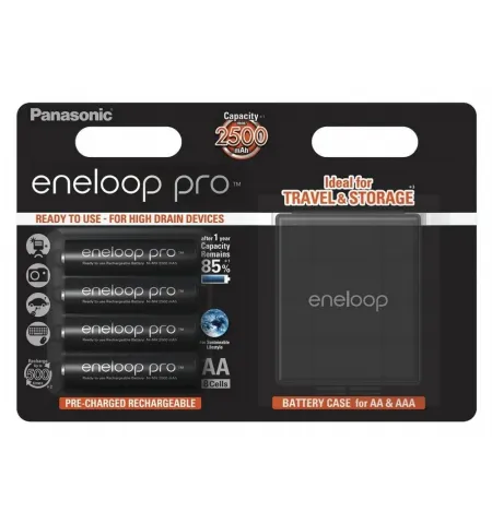 Аккумуляторы Panasonic Eneloop Pro, AA, 2500мА·ч, 4шт.