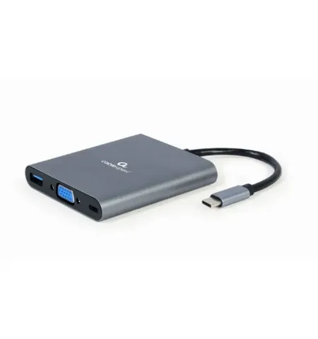 Видеоадаптер Cablexpert A-CM-COMBO6-01, USB Type-C - VGA, HDMI, USB Type-C, USB Type-A, SD card-reader, Серый