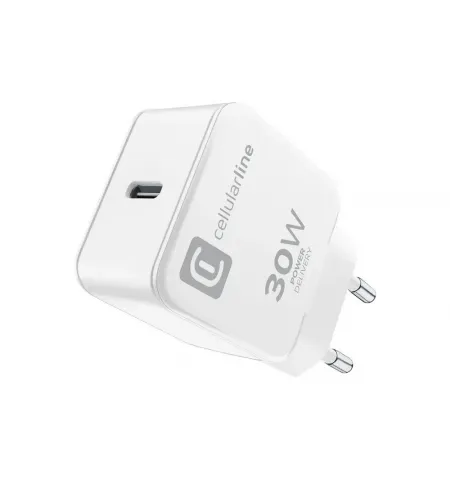 Зарядное устройство Cellularline USB-C Charger 30W, 30Вт, Белый