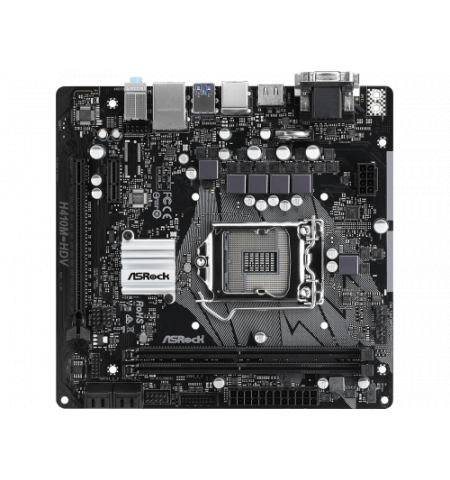 MB ASRock H410M-HDV, Socket 1200, Intel H410 , Dual 2xDDR4-2933, CPU Intel graphics, VGA, DVI, HDMI, 1xPCIe X16, 1xPCIe 2.0 x1, 6xSATA3, ALC887 HDA, G