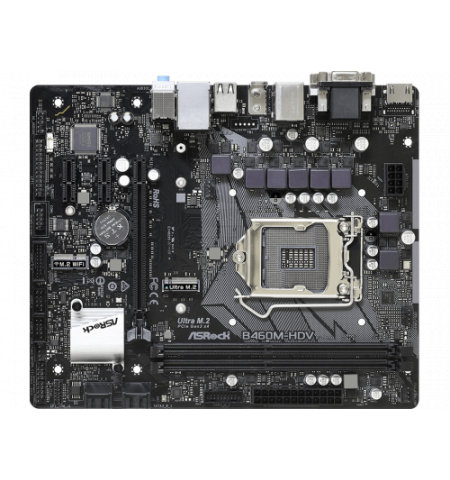 MB Asrock B460M-HDV, Socket 1200, Intel B460, Dual DDR4 2933, VGA, DVI-D, HDMI, 1xPCIe 3.0x16, 2xPCIe3.0 x1, 1xM.2, 4xSATA3.0, 2xUSB2.0, 1xLAN, 7.1 HD