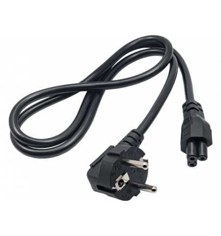 Power cord - 1m - AKYGA  AK-NB-08A, Schuko input / IEC320 C5 output