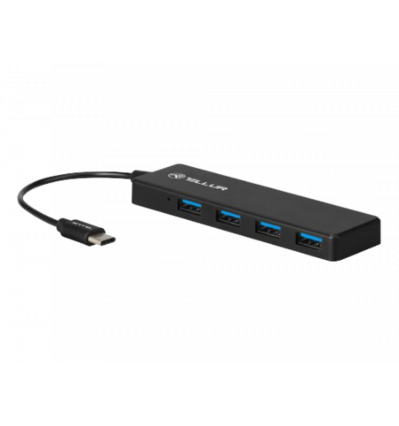 Hub Type-C Tellur cu 4 porturi USB 3.0, negru