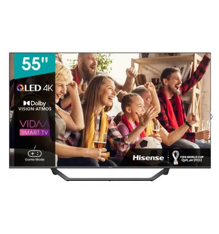 55" QLED SMART TV Hisense 55A7GQ, 3840x2160 4K UHD, VIDAA U OS, Gri