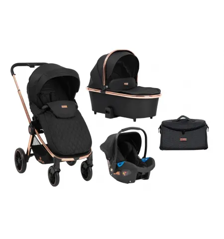 Carucior 3-in-1 Kikka Boo Vicenza Premium, Negru