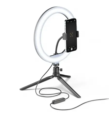 Lampa circulara Cellularline Selfie Ring Multicolor - Universale, Negru