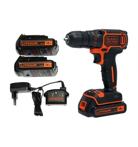 Аккумуляторная дрель-шуруповерт Black+Decker BDCDC18B-QW