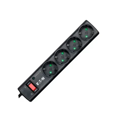 Сетевой фильтр Eaton PS4D, 4 Розеток, 1м, Чёрный