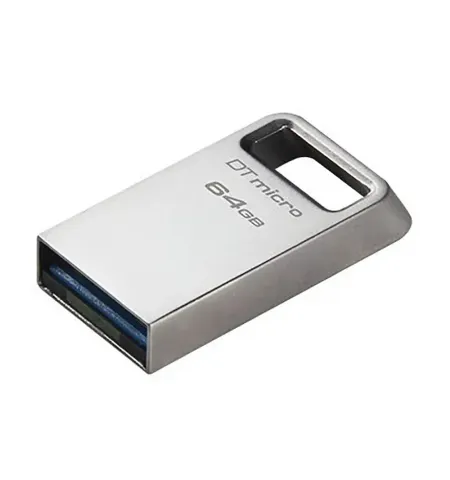 USB Flash накопитель Kingston DataTraveler Micro, 64Гб, Серебристый