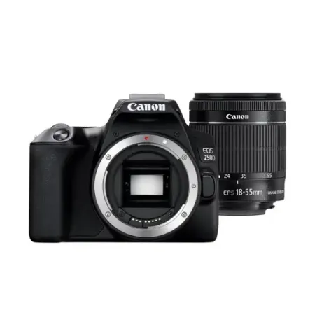 Aparat foto DSLR Canon EOS 250D + EF-S 18-55mm F4-5.6 IS STM, Negru