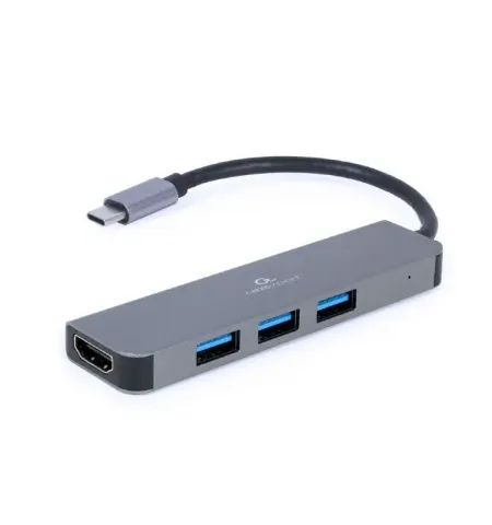 Видеоадаптер Cablexpert A-CM-COMBO2-01, USB Type-C - USB Type-A, HDMI, Серый