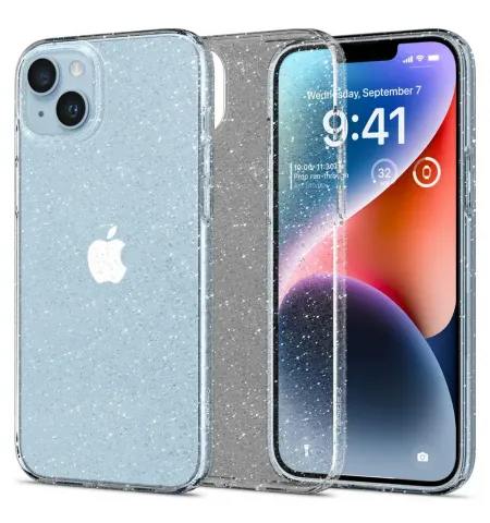 Husa Spigen iPhone 14 Plus Liquid Crystal Glitter, Transparent