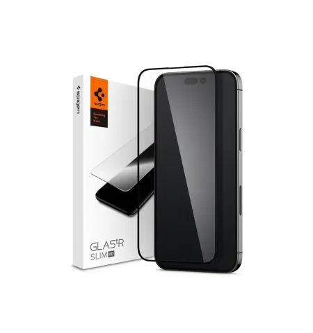 Sticla de protectie Spigen iPhone 14 Pro, Glass FC, Negru