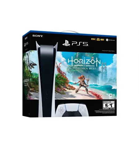 Игровая консоль SONY PlayStation 5 Digital Edition, Белый, "Horizon Forbidden West"
