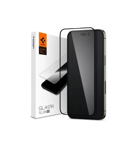 Защитное стекло Spigen iPhone 14 Pro Max, Glass FC, Чёрный