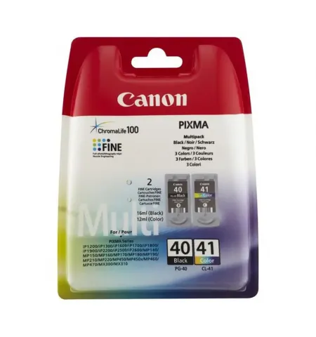 Картридж чернильный Canon PG-40+CL-41, 16мл, 2 цветных мультиупаковки