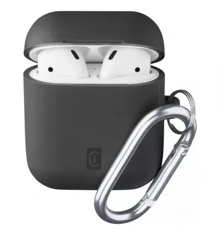 Husa pentru Airpods Cellularline Bounce - AirPods 1 & 2, Negru