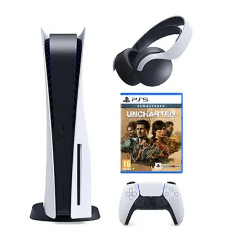 Игровая консоль SONY PlayStation 5, Белый, "Uncharted: Legacy of Thieves Collection", "God of War Ragnar?k"(Ваучер)