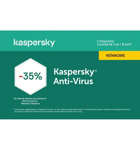 Kaspersky Anti-Virus Card 1 Dt 1 Year Renewal - Promo