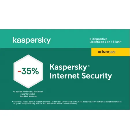 Kaspersky Internet Security Card 5 Dev 1 Year Renewal - Promo