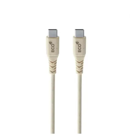 Cablu incarcare si sincronizare Cellularline Become Eco Cable, USB Type-C/USB Type-C, 1,2m, Bej