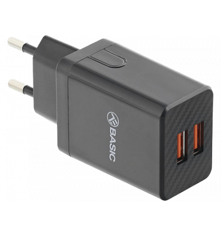 Universal Home Charger Tellur Basic HC204, 2xUSB (2.4A + 2.4A), 12W, Input: 100/240V, Black  TLL151211