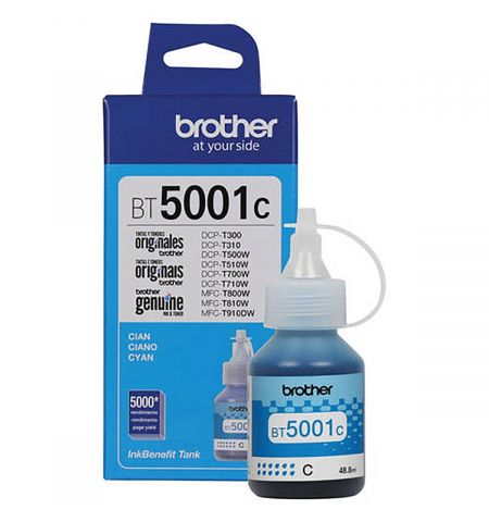 Ink Bottle for Brother BT5001C for DCP-T310, DCP-T500W, DCP-T700W, MFC-T800W Cyan, Approx. 5000 pages
