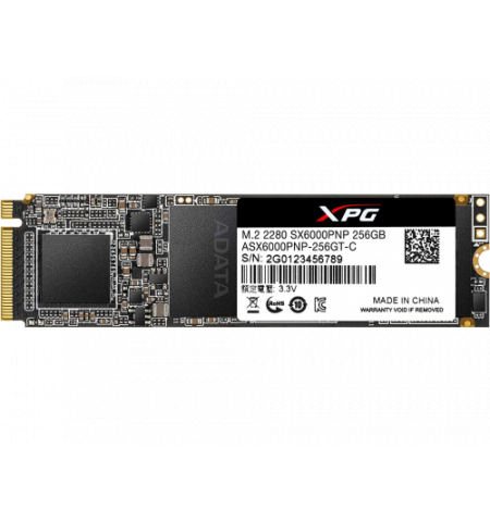 M.2 NVMe SSD 256GB  ADATA XPG SX6000 PRO, PCIe3.0 x4 / NVMe1.3, M2 Type 2280 , Read: 2100 MB/s, Write: 1200 MB/s, Controller Realtek, 2nd gen 3D TLC N