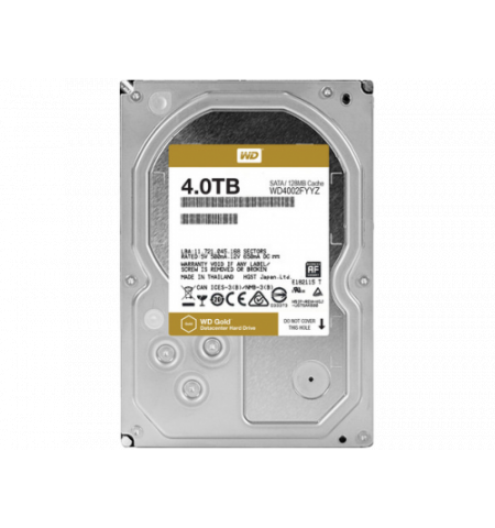 3.5" HDD 4.0TB Western Digital Gold,7200rpm, 128MB, NCQ-technology SATAIII (server) "WD4002FYYZ"
