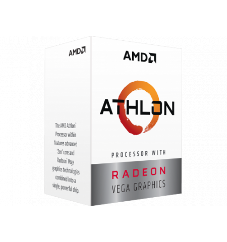 CPU AMD Athlon 200GE, Socket AM4, 3.2GHz (2C/4T), 4MB L3, Radeon Vega 3 Graphics, 14nm 35W, Box  YD200GC6FBBOX
