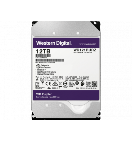 3.5" HDD 12.0TB Western Digital  Purple, 7200rpm, 256MB, SATAIII (for video)  WD121PURZ
