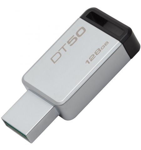 128Gb  USB3.1  Kingston DataTraveler 50 Silver/Black, Metal  (Read 110 MByte/s, Write 15 MByte/s) "DT50/128GB