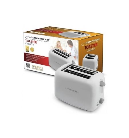 Toster Esperanza CIABATTA EKT002, 600W, 6 degrees of toasting intensity, Automatic Pop up function, Auto-centering setting, Easy to clean, The outer c