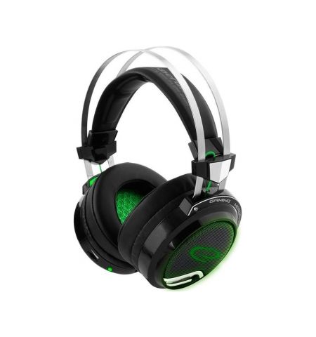 Headset Gaming Esperanza BLOODHUNTER EGH9000, 7.1 SURROUND SOUND, Vibration, Green LED backlight, USB 2.0, Drivers 40mm, Volume control, Cable length