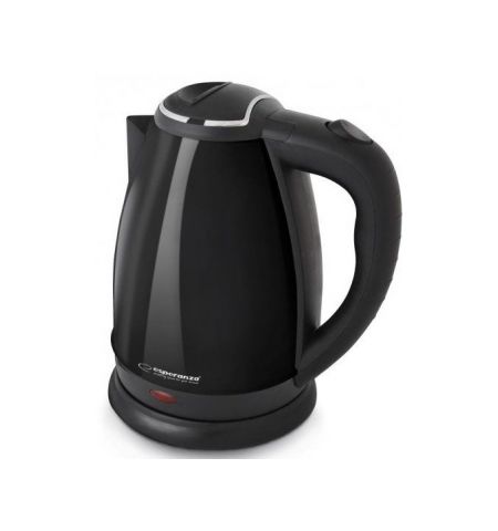 Kettle Esperanza VICTORIA EKK013K Black, 1800W, inox, 1.8 l, concealed heating element, 360° swivel base, auto shut-off after boiling