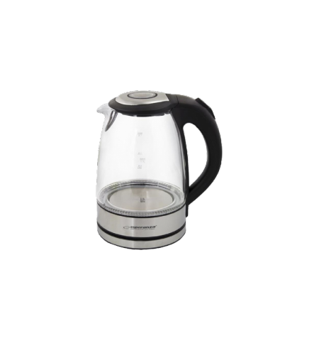 Kettle Esperanza YOSEMITE EKK012  Glass with LED light, 2200W, 1,7l, boil dry safety cut-off, concealed heating element