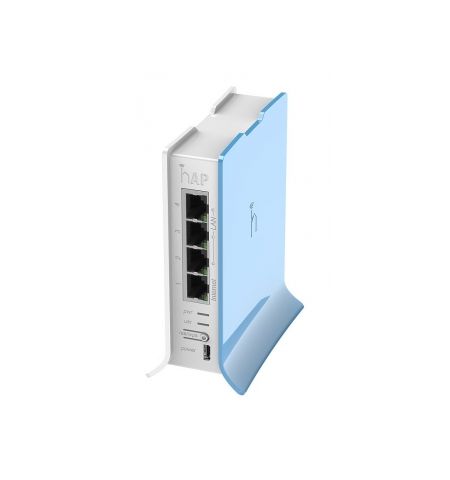 MikroTik RouterBOARD hAP lite Tower Case,  Wireless Router, 2.4GHz Dual chain, AP/Bridge/Station/WDS, 802.11b/g/n, 1 WAN + 3 LAN, internal antenna, Wi