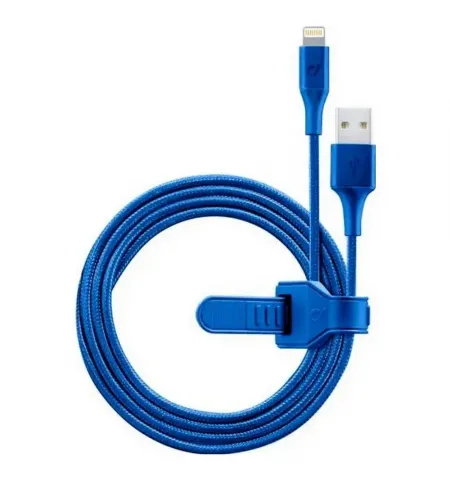 Cablu incarcare si sincronizare Cellularline Satellite MFI, USB Type-A/Lightning, 1m, Albastru