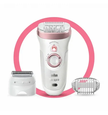 Epilator BRAUN SES9720, Alb/Roz