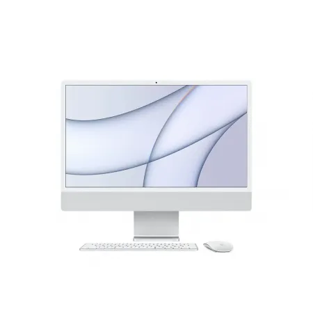 Моноблок Apple iMac A2438, 24", M1 with 8-core CPU and 8-core GPU, 8Гб/256Гб, macOS Big Sur, Серебристый