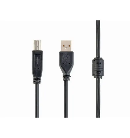 Cablu de date pentru periferice Cablexpert CCFB-USB2-AMBM-3M, USB Type-A/USB Type-B, 3m, Negru
