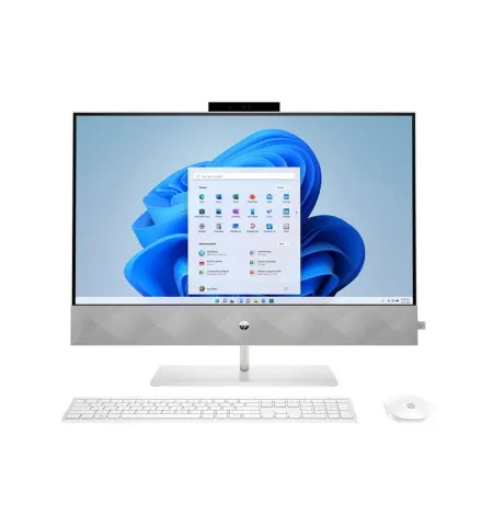 Моноблок HP Pavilion 27-CA0019UR, 27", AMD Ryzen 5 5500U, 16Гб/512Гб, FreeDOS, Белый