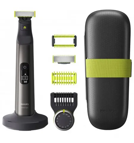 Trimmer pentru barbati Philips OneBlade Pro QP6650/61, Negru | Verde