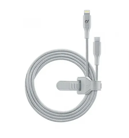 Cablu de incarcare si date Cellularline Satellite MFI, Lightning/USB Type-C, 1,2m, Argintiu