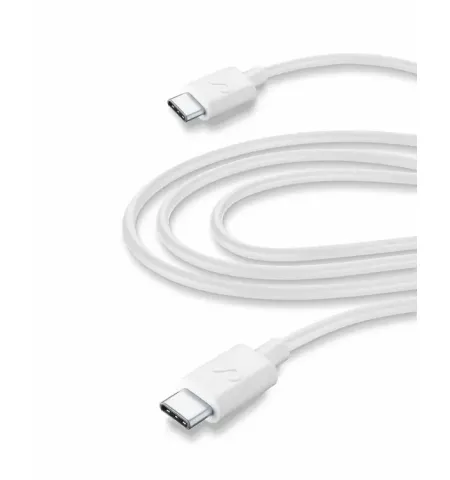 Cablu de incarcare si date Cellularline Power Cable, USB Type-C/USB Type-C, 3m, Alb