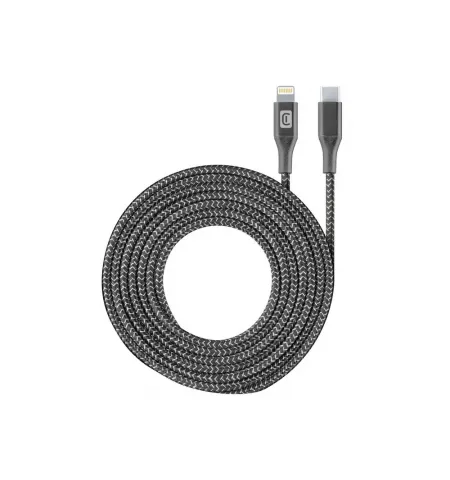 Cable de date Cellularline Long Cable, Lightning/USB Type-C, 2,5m, Negru