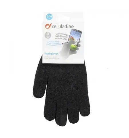 Сенсорные перчатки Cellularline S/M, Touch screen, Маленький, Чёрный