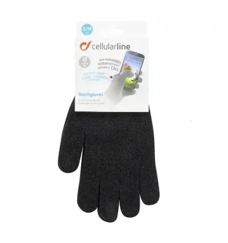 Manusi senzoriale Cellularline S/M, Touch screen, Mic, Negru